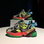 Color block platform sneakers for a bold and stylish statement. Comfortable, elevated design for everyday wear, boosting — photo 2
