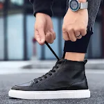 Casual leren high-top schoenen voor studenten, veelzijdig en comfortabel, perfect voor dagelijks gebruik en elke outfit. — foto 2
