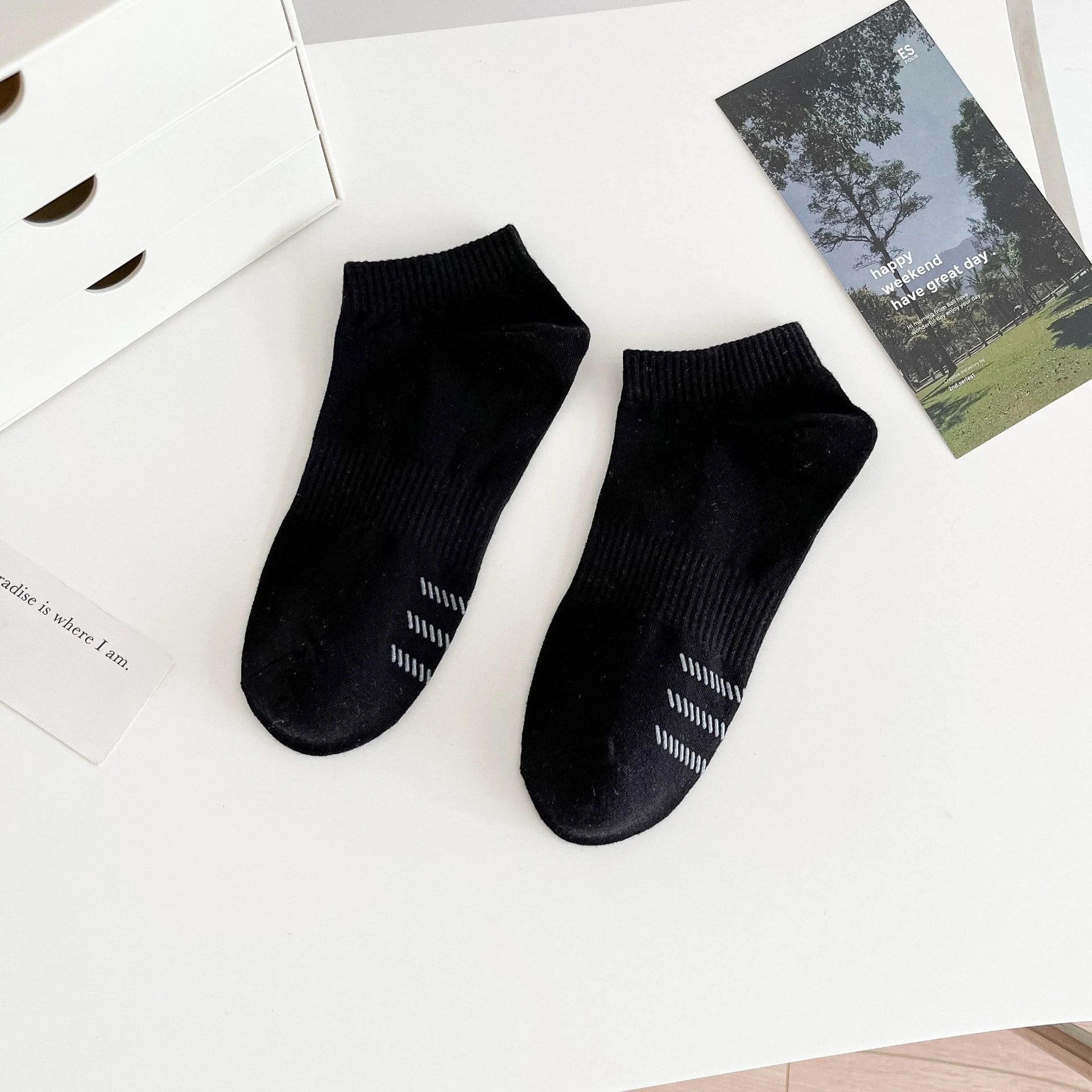 Title 15, Thin And Shallow Cut Boat Socks With Silicone F...