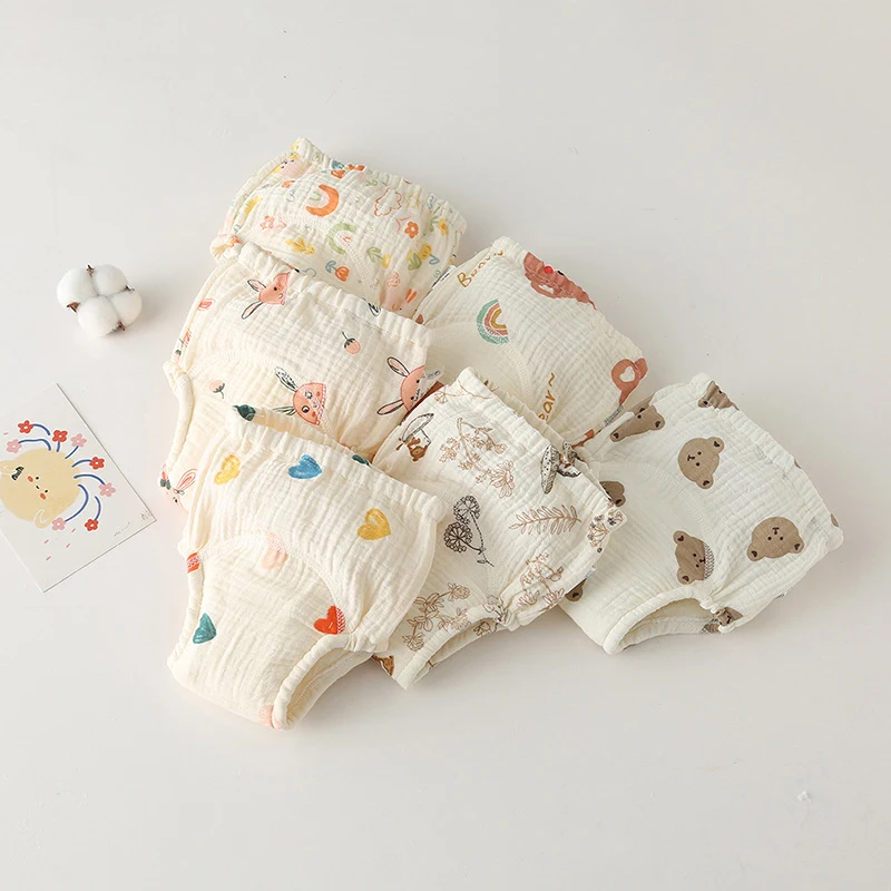 Title 6, Korean Style Cotton Baby Training Learning Gauz...