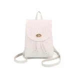 Mochila pequena feminina com cordão anti-roubo e fecho, design de personalidade, perfeita para segurança e estilo no dia a dia. — foto 4