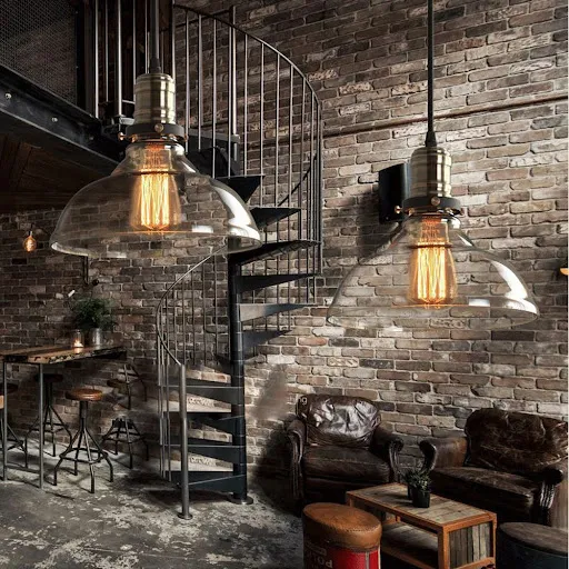 Title 6, Single-head stair bar droplight with simple gla...