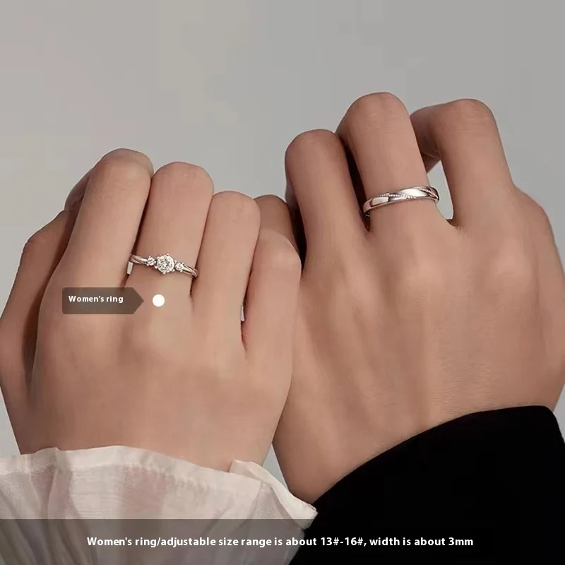 Anel de amor banhado a prata At First Sight e pulseira simples. Uma combinação elegante para expressar amor com delicadeza e estilo. — foto 6