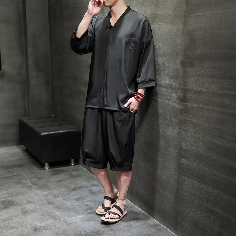Ice Silk Short-sleeved Shorts Suit. Experience ultimate summer comfort with this lightweight, breathable, and stylish ou — photo 4