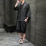 Ice Silk Short-sleeved Shorts Suit. Experience ultimate summer comfort with this lightweight, breathable, and stylish ou — photo 4
