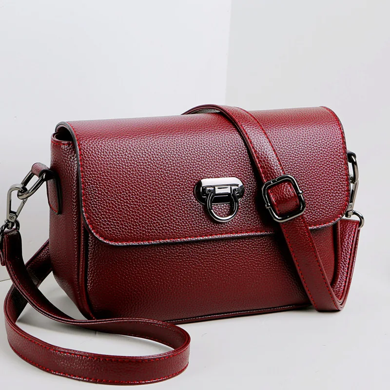 Title 8, Bolsa pequena quadrada de ombro em couro para m...