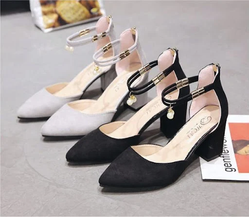 Title 3, Thick high-heeled baotou womens shoes after pa...