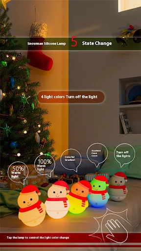 Title 4, Snowman Silicone Pat Lamp Bedroom Decoration, a...