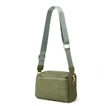 Bolsa feminina transversal de ombro com múltiplos zíperes, ideal para organizar seus pertences, elegante e funcional para uso diário. — foto 2