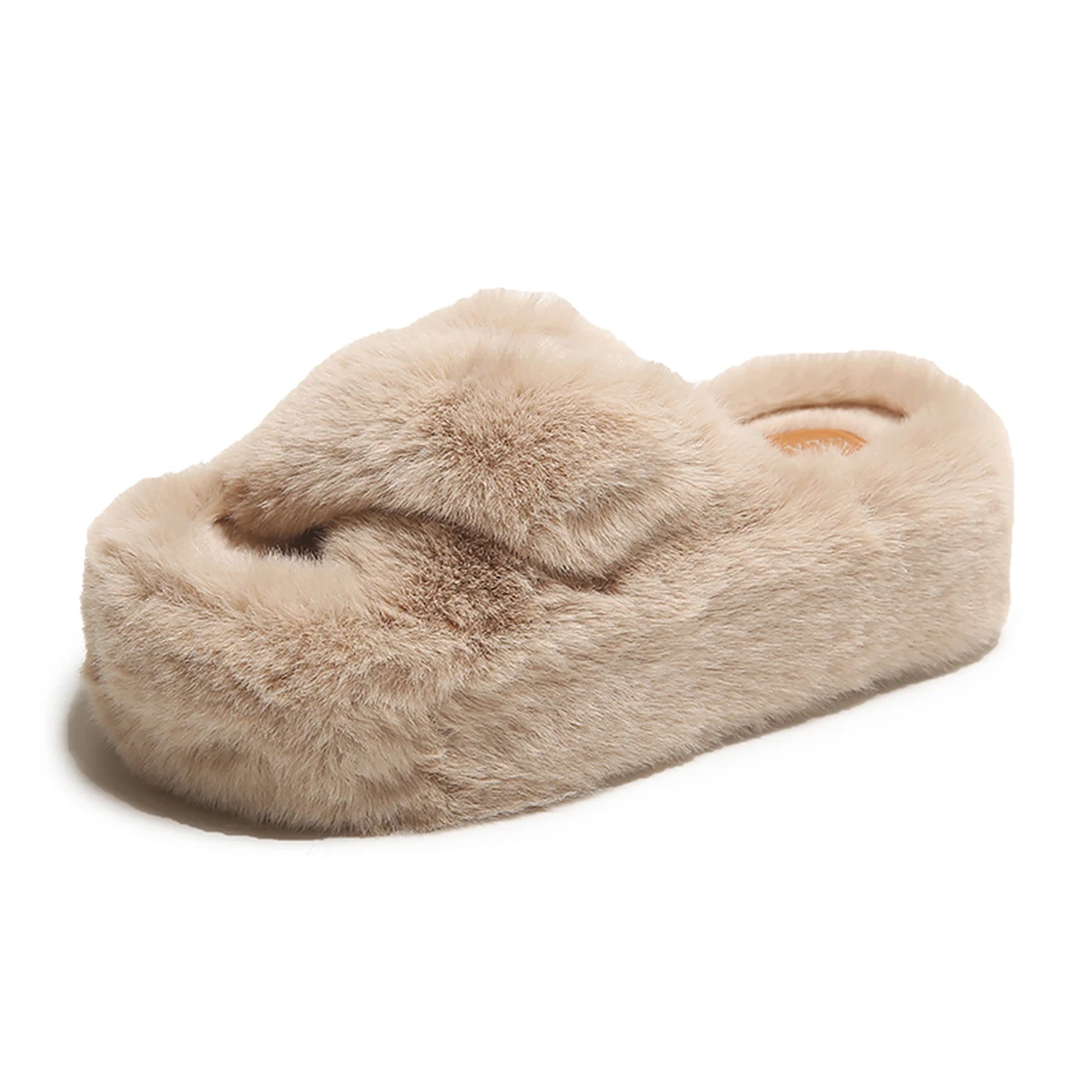 Chinelos Cross Fluffy Femininos Grossos e Quentes, Perfeitos para o Inverno, Macios e Confortáveis, Ideal para Casa e Relaxar — foto 7