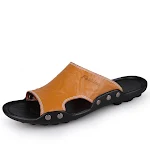 Men's Summer Leather Fashion Slippers Non-Slip Outer Wear Tide Sandals. Stylish and comfortable sandals for everyday wea — photo 2