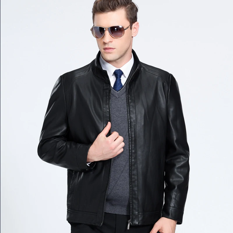 Title 2, Sheepskin spring and autumn Lapel leather jacke...