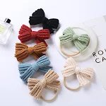Faixa de cabelo de nylon com laço de lã europeia e americana para bebês, acessório fofo, ideal para fotos e uso diário. — foto 7