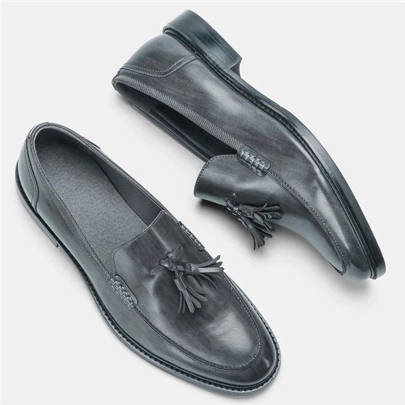 Title 5, Sapatos Casuais Masculinos em Couro Loafers Sap...