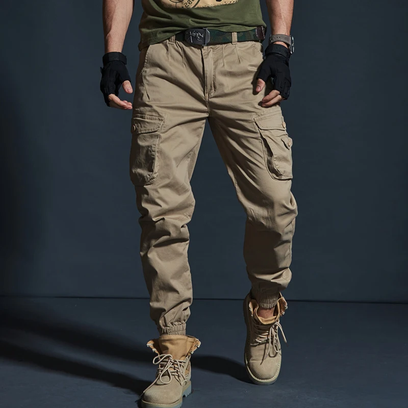 Title 4, Trendy Mens Multi-Pocket Drawstring Trousers, ...
