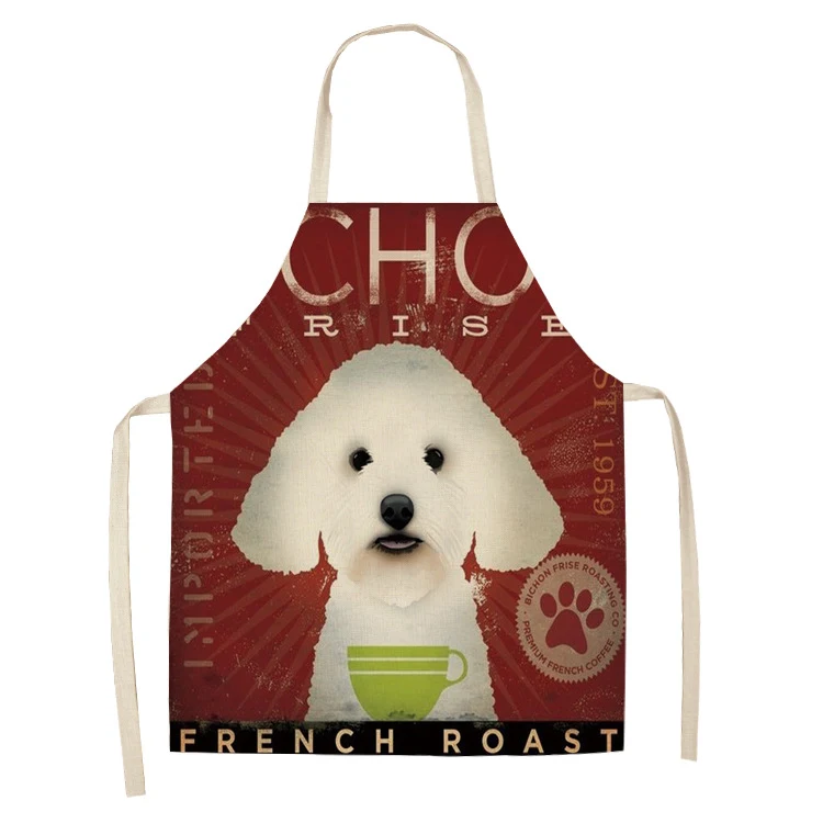 Title 17, Cotton and linen cartoon dog apron, perfect for...