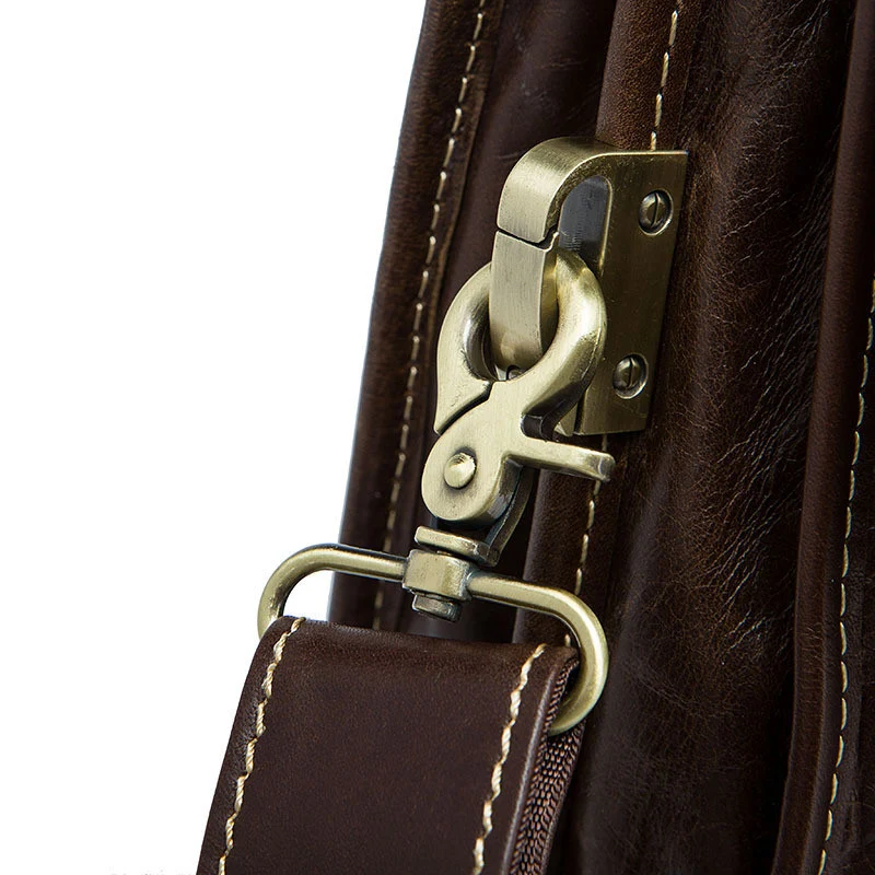 Title 6, Bolsa masculina de couro bovino de primeira cam...