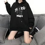 Suéter Curto Com Capuz Feminino Solto Outono E Inverno — foto 4