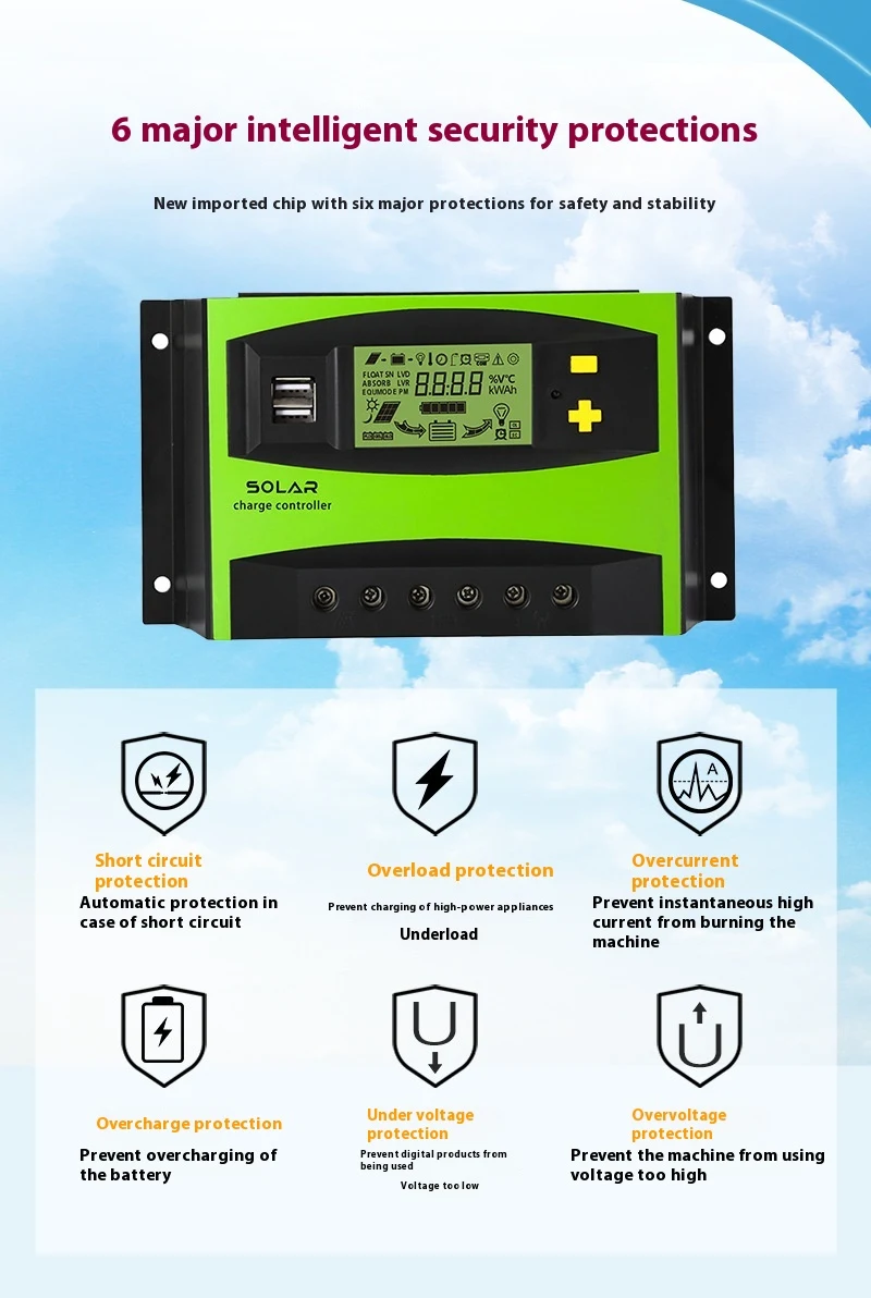 Title 7, Solar Controller 12v24v 20A-60A for Photovoltai...