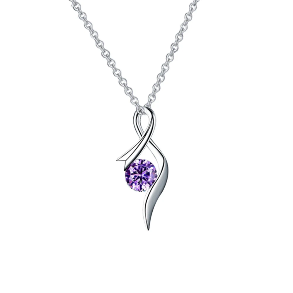 Colar feminino com pingente de cristal, moda simples e elegante. Ideal para adicionar um toque de brilho e sofisticação ao seu visual. — foto 2