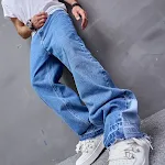 Jeans casuais vintage masculinas estilo americano tendência — foto 3