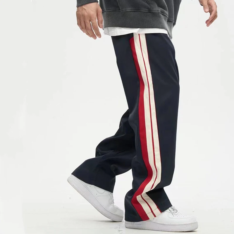 Title 6, Draping Wide Leg Straight Pants Mens Trendy Al...