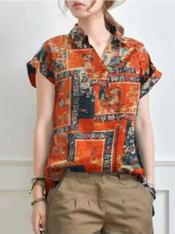 Women's Printed Short Sleeve Casual Fashion Top Comfortable Everyday Wear Stylish Design Perfect for Relaxing or Outings — photo 8