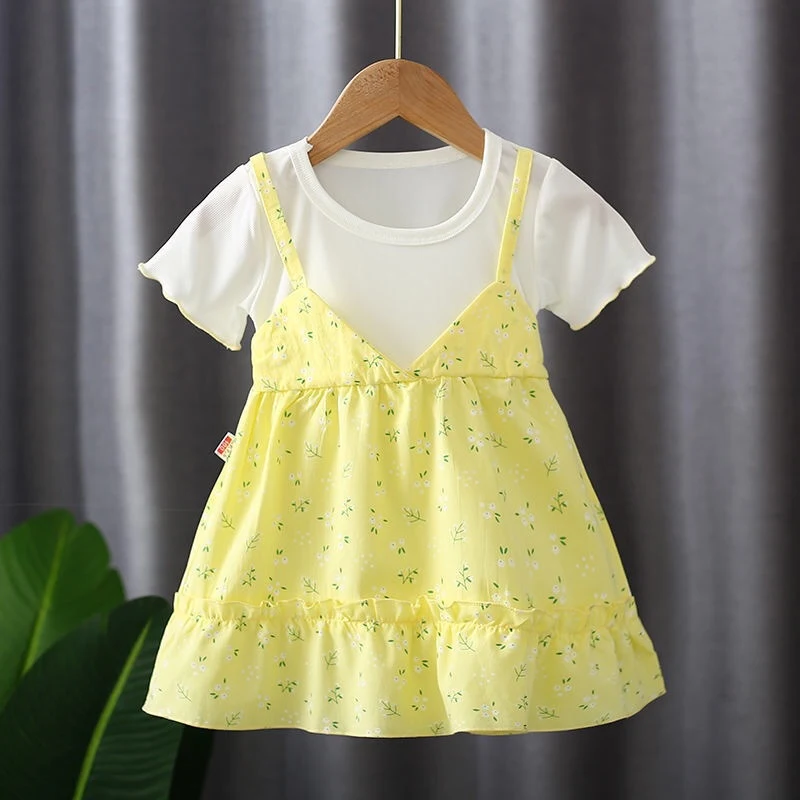 Title 6, Vestido infantil de verão, estilo fashion, gola...