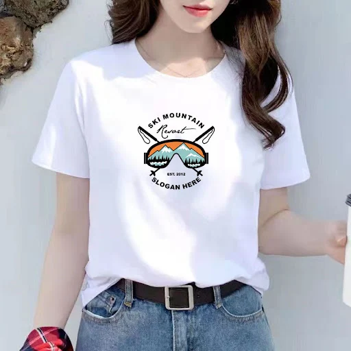 Title 8, Nova tendência branca feminina camiseta de mang...