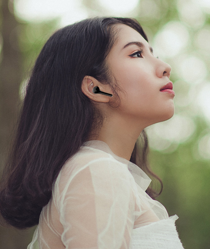 Cuffie sportive binaurali stereo wireless con tecnologia touch black. Goditi un audio eccezionale e la massima libertà durante l'allenamento. — foto 11