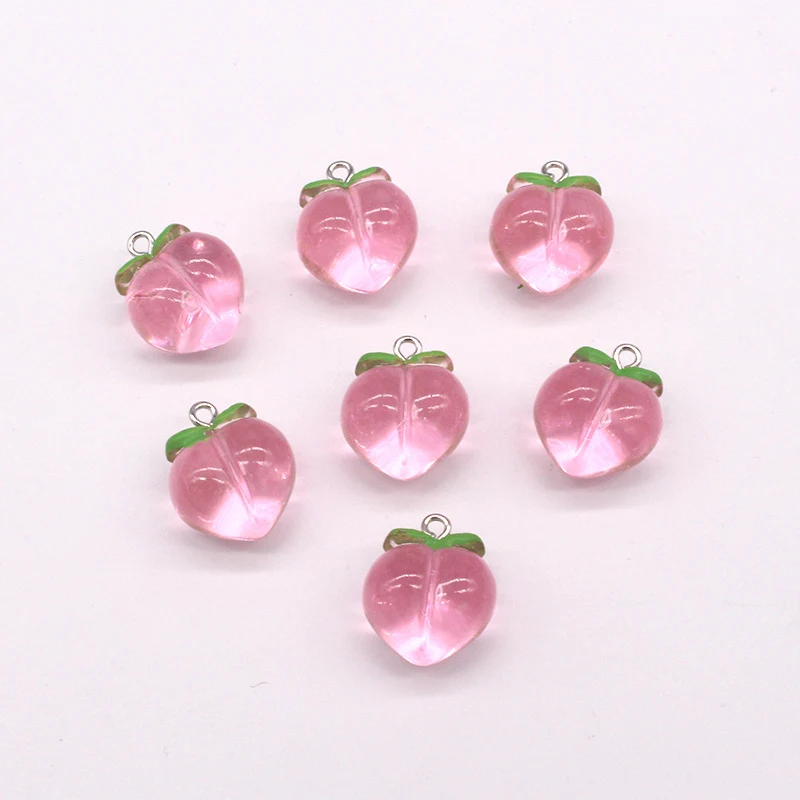 Pingente de Fruta Pêssego Transparente em Resina para DIY Chaveiro e Acessórios de Cabelo Crie peças únicas e personalize seus acessórios. — foto 11