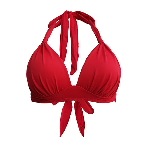 Title 5, Big Breast Bikini Unlined Top Strap Solid Color...