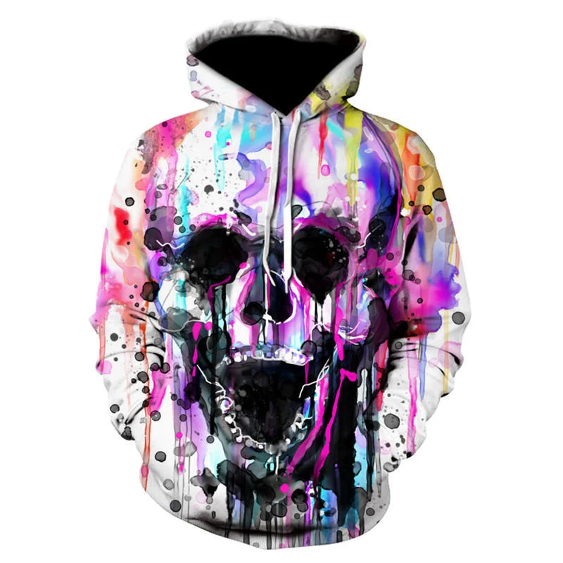 Fancy scary skull print hoodies for a bold statement. These comfortable and stylish hoodies are perfect for expressing y — photo 12