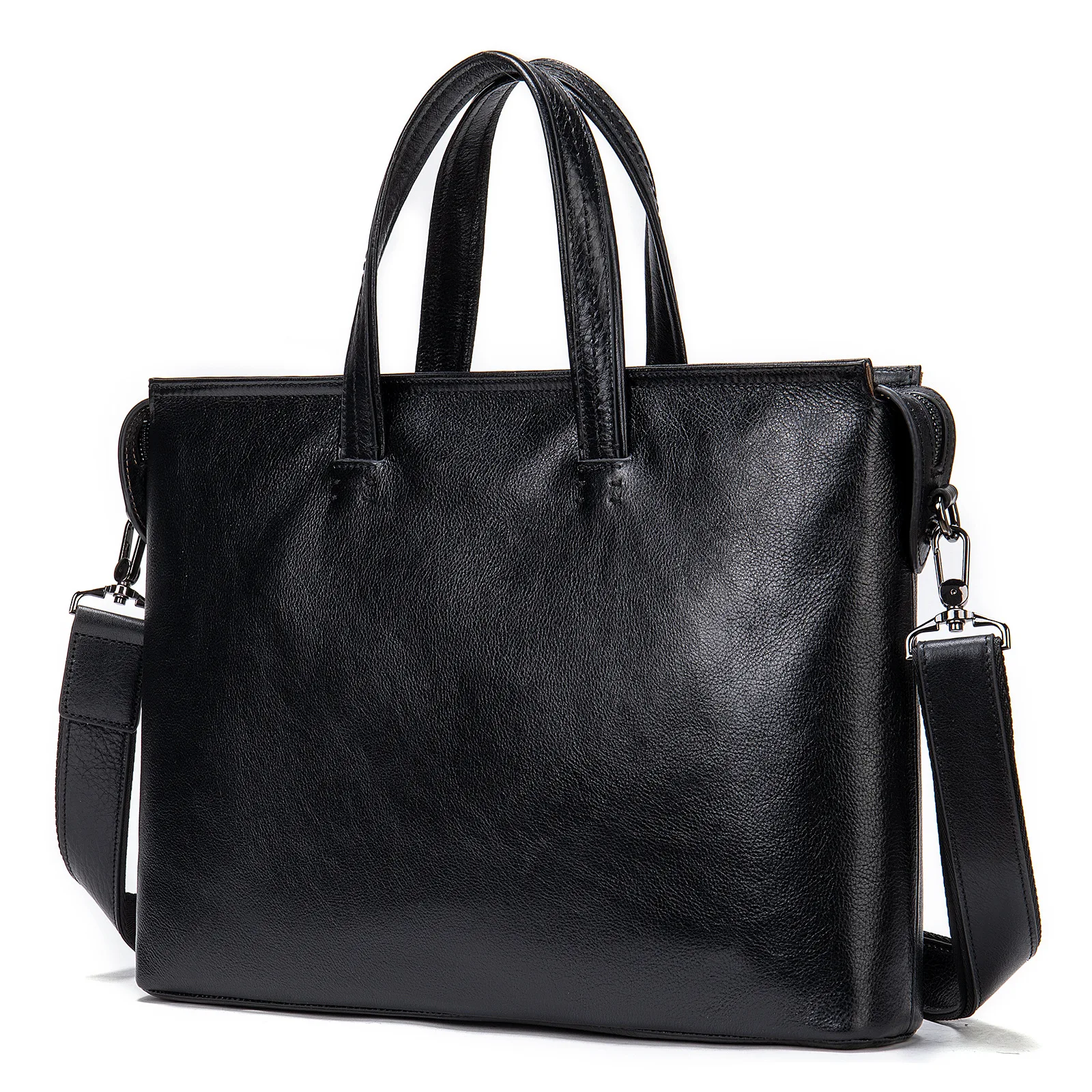 Pasta de couro vintage masculina, elegante bolsa de negócios para notebook de 14 polegadas, ideal para o profissional moderno. — foto 2