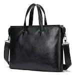 Pasta de couro vintage masculina, elegante bolsa de negócios para notebook de 14 polegadas, ideal para o profissional moderno. — foto 2