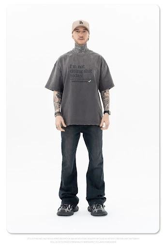 Title 11, Heavy Basic Washed And Worn Loose Cotton T-shir...
