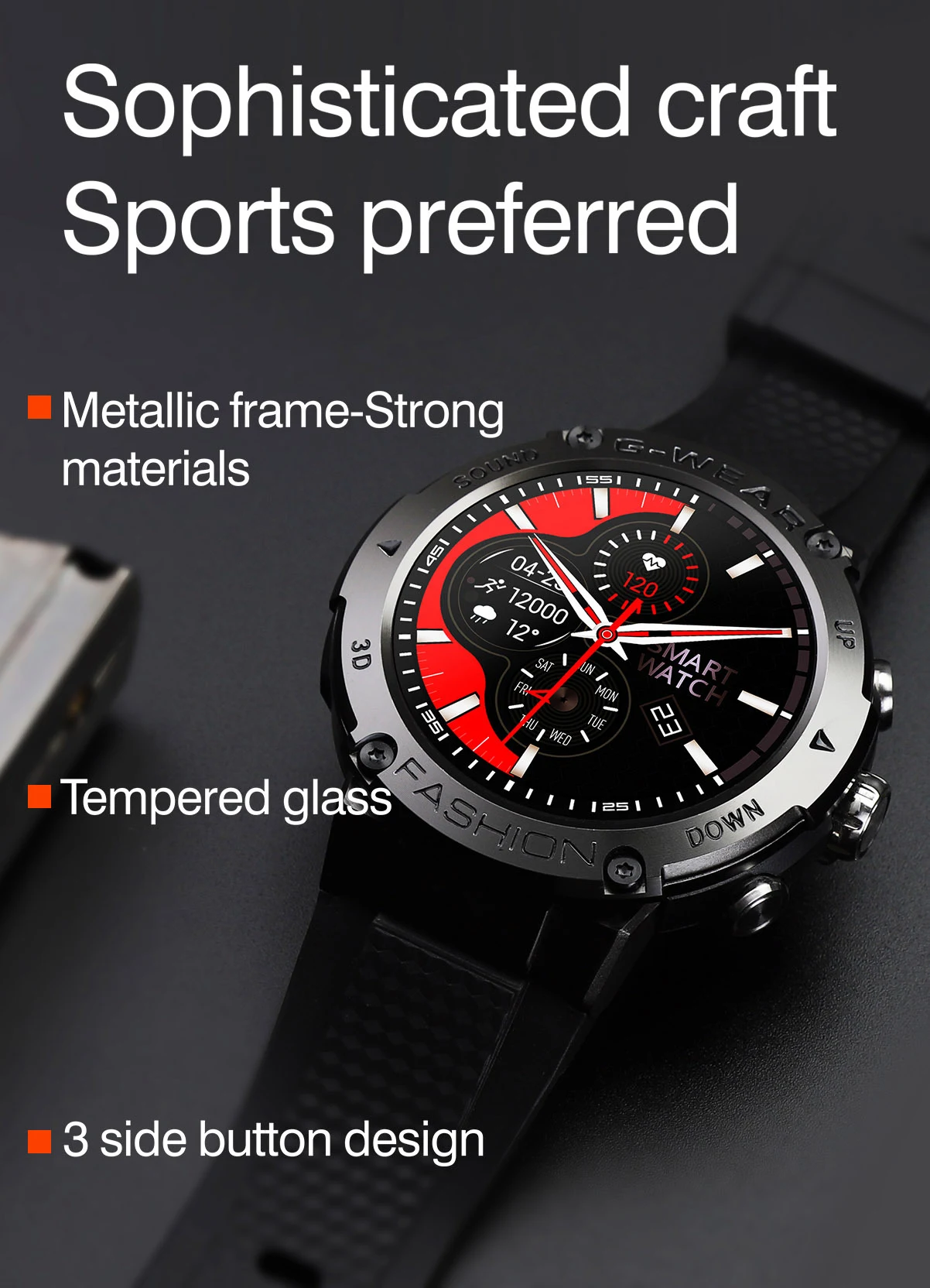 Title 5, Heart Rate Blood Pressure Blood Oxygen Watch. T...