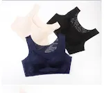 Large size sports bra for plus size women up to 200 kg, gathering support, thin, seamless, wire-free, sleep bra, comfort — photo 6