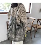 Bolsa de ombro xadrez de lã — foto 3