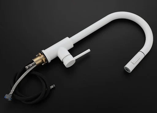 Title 4, White Oat Kitchen Pull-out Faucet with versatil...
