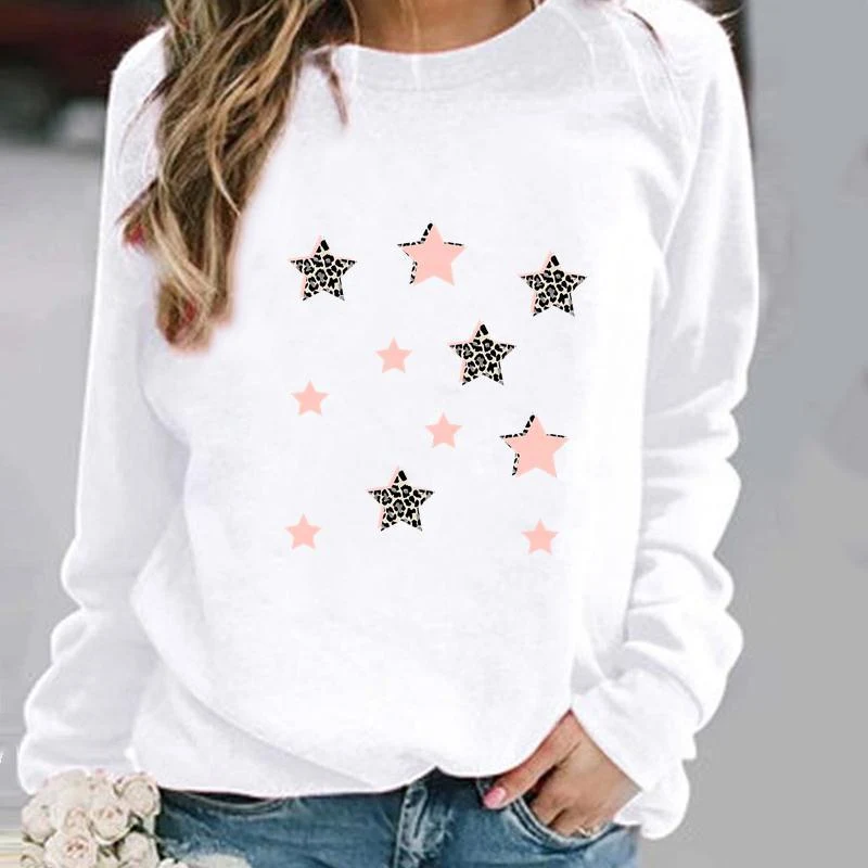 Women's Fashion Casual Round Neck Geometric Pattern Printed Sports Sweater – Comfortable and stylish for everyday wear a — photo 23