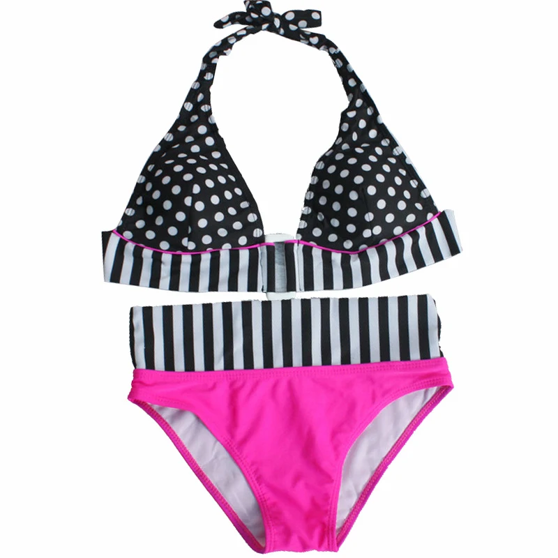 Polka Dot Print Fashion Bikini voor dames, tweedelige badpak. Zomerse stijl en comfort voor strand en zwembad, een modieuze keuze. — foto 4