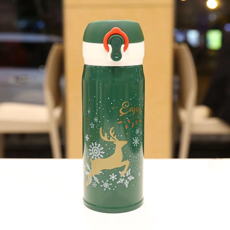 Christmas Vacuum Cup Water Cup with Elk Design, perfect Christmas Eve Gift. Keeps drinks hot or cold, ideal for festive — photo 3