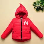 Casaco infantil de inverno com dinossauros para aquecer e proteger as crianças no frio. Design divertido e confortável para aventuras congelantes com estilo. — foto 1