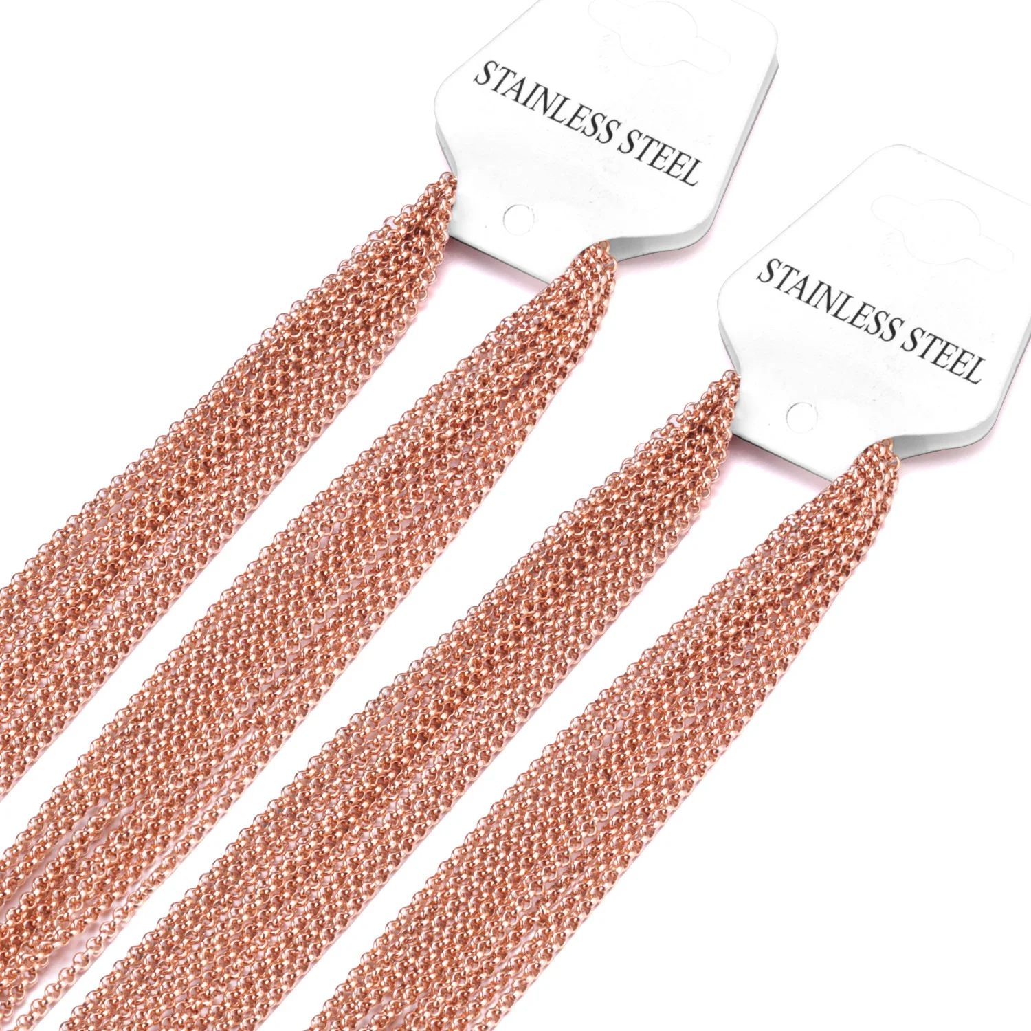 Corrente de pérolas de aço inoxidável com quatro cores, elegante e durável, ideal para adicionar um toque de sofisticação ao visual. — foto 5