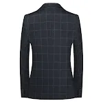 Terno de casamento masculino de lã xadrez, duas peças, pequeno, ideal para noivos que buscam elegância e conforto no seu dia especial. — foto 4