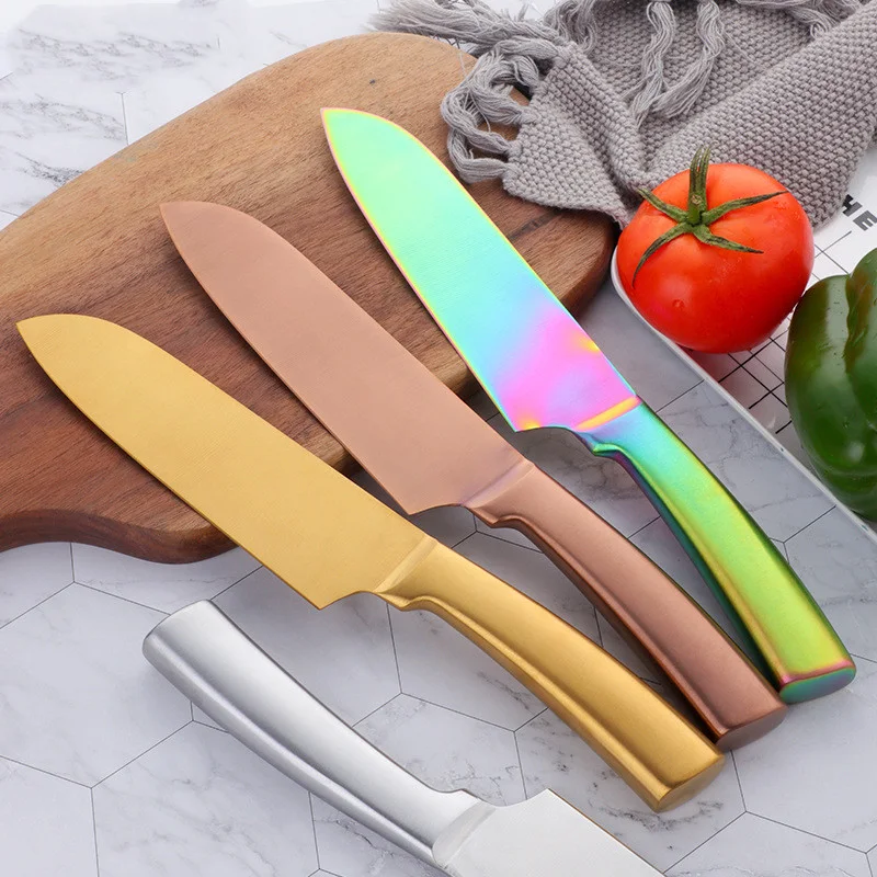 Faca colorida para churrasco e frutas. Ideal para cortar alimentos com precisão e estilo. Perfeita para grelhados e refeições ao ar livre com facilidade. — foto 2