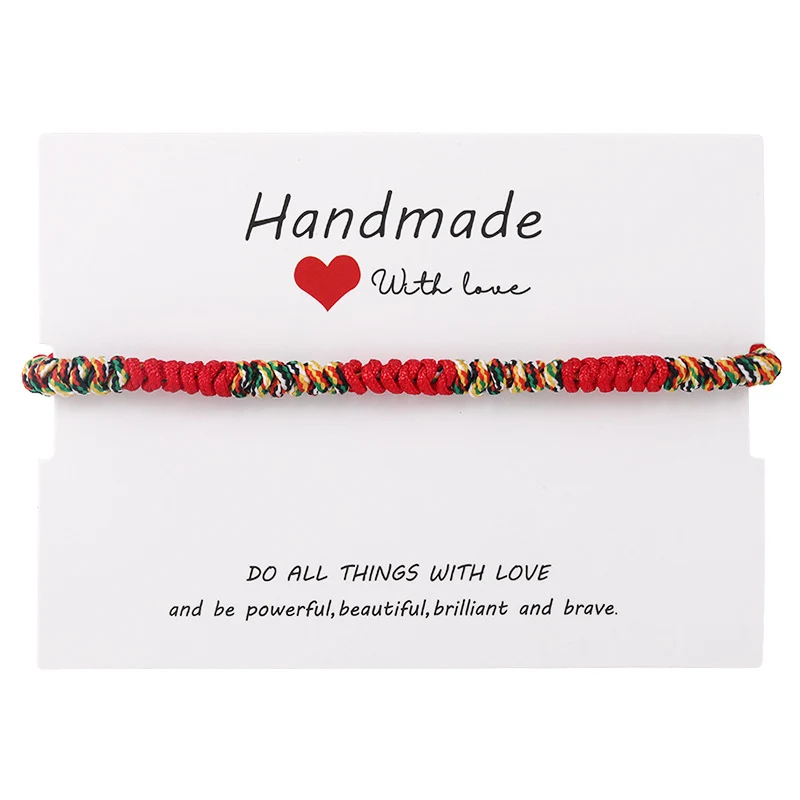 Pulseira de corda vermelha da sorte, estilo étnico retrô e simples. Atrai boa sorte e proteção. Design clássico e charmoso, perfeita para usar sempre. — foto 3