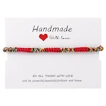 Pulseira de corda vermelha da sorte, estilo étnico retrô e simples. Atrai boa sorte e proteção. Design clássico e charmoso, perfeita para usar sempre. — foto 3