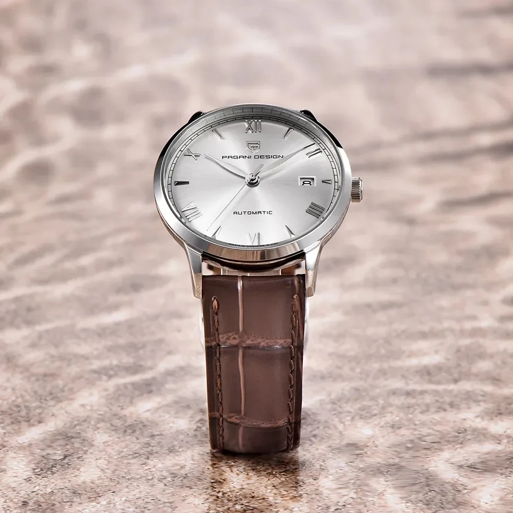 Relógio automático mecânico masculino de aço inoxidável, à prova d'água, com pulseira. Elegância, precisão e durabilidade para o seu pulso. — foto 9